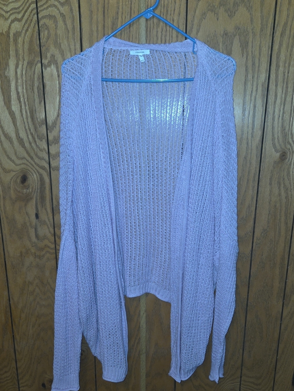 Maurices Light Purple Open-Front Knit Cardigan